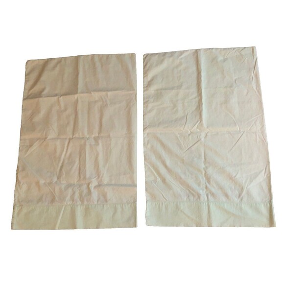 Harmony House Embroidered Tulips Pillow Cases VTG Pair Pale Green Cotton 30x20" - Picture 3 of 9